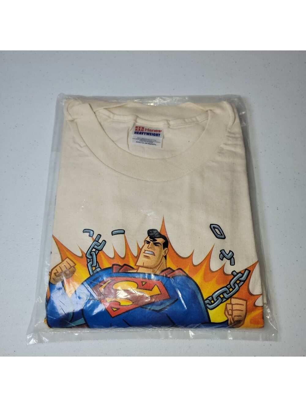 NEW VTG Superman Breaking Chains T-Shirt Men's XL DC Rare Cartoon
